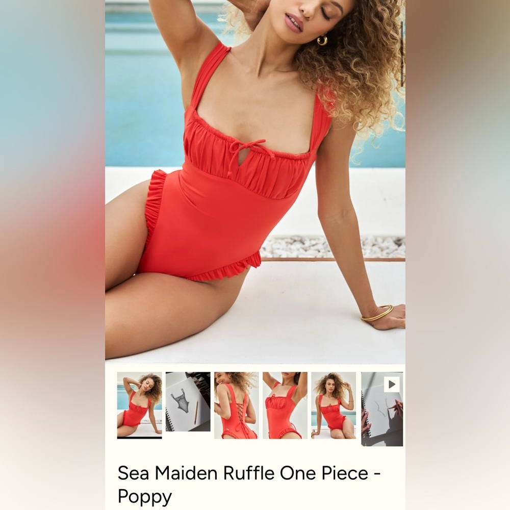 POPFLEX Sea Maiden Ruffle One Piece - Poppy